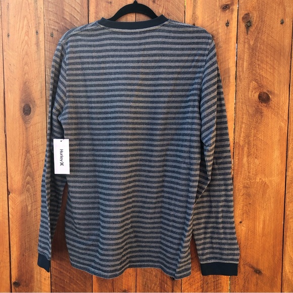 Hurley Striped Long Sleeve Crew Neck - Blue & Gray - Medium NWT - Picture 6 of 16